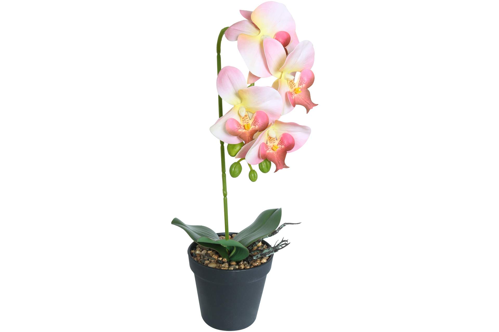 Knstliche Rosa Orchidee mit Topf 40 cm Kunstblume Deko Pflanze Blume Pflanze